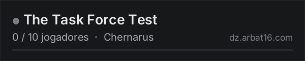 The Task Force Test na lista de servidores de DayZ da AR16