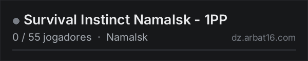 Survival Instinct Namalsk - 1PP na lista de servidores de DayZ da AR16