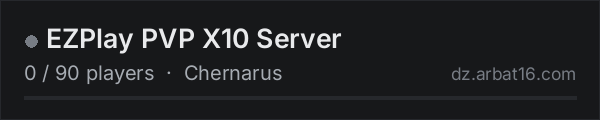 EZPlay PVP X10 Server on the AR16 DayZ server list