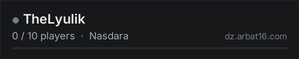TheLyulik on the AR16 DayZ server list