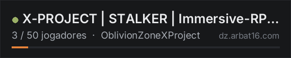 X-PROJECT | STALKER | Immersive-RP | XP_MAP na lista de servidores de DayZ da AR16