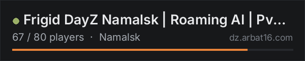 Frigid DayZ Namalsk  | Roaming AI | PvE | Survival | Hardcore | on the AR16 DayZ server list