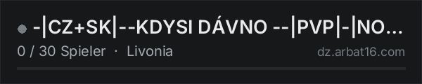 -|CZ+SK|--KDYSI DÁVNO --|PVP|-|NOKOS|-|TRADER|-|20K START| in der DayZ-Serverliste von AR16