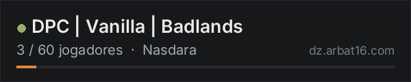 DPC | Vanilla | Badlands na lista de servidores de DayZ da AR16