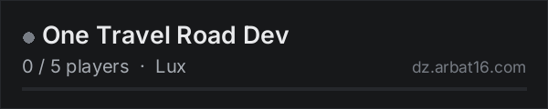 One Travel Road Dev on the AR16 DayZ server list