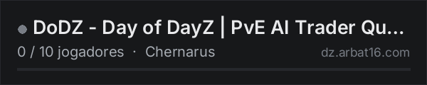 DoDZ - Day of DayZ | PvE AI Trader Quests Airdrops Collectables na lista de servidores de DayZ da AR16