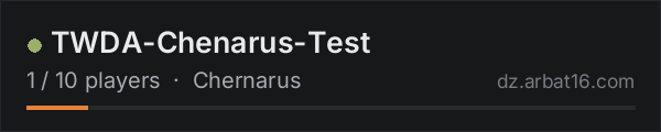 TWDA-Chenarus-Test on the AR16 DayZ server list