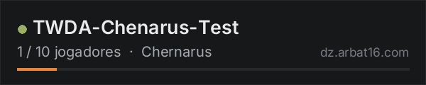 TWDA-Chenarus-Test na lista de servidores de DayZ da AR16