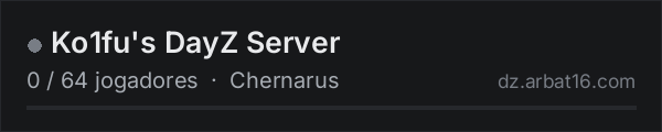Ko1fu's DayZ Server na lista de servidores de DayZ da AR16