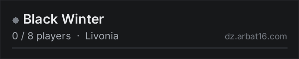 Black Winter on the AR16 DayZ server list
