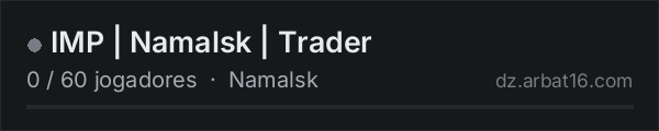 IMP | Namalsk | Trader na lista de servidores de DayZ da AR16