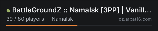 BattleGroundZ :: Namalsk 3PP | Vanilla++ on the AR16 DayZ server list