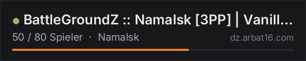 BattleGroundZ :: Namalsk [3PP] | Vanilla++ in der DayZ-Serverliste von AR16