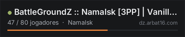 BattleGroundZ :: Namalsk [3PP] | Vanilla++ na lista de servidores de DayZ da AR16