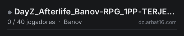 DayZ_Afterlife_Banov-RPG_1PP-TERJEMODS|Hardcore-Survival na lista de servidores de DayZ da AR16
