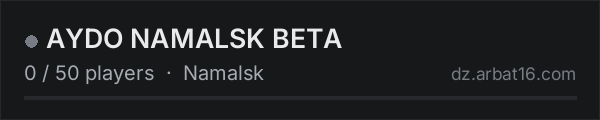 AYDO NAMALSK BETA on the AR16 DayZ server list