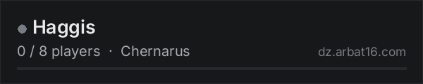 Haggis on the AR16 DayZ server list