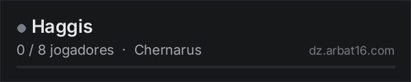 Haggis na lista de servidores de DayZ da AR16