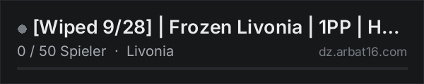 [Wiped 9/28] | Frozen Livonia | 1PP | HC Survival | Extreme Col in der DayZ-Serverliste von AR16
