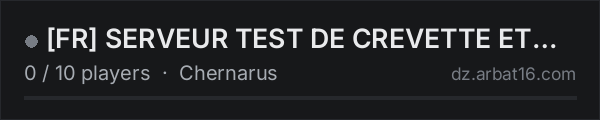 [FR] SERVEUR TEST DE CREVETTE ET D'ODIN on the AR16 DayZ server list