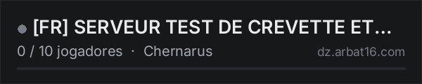[FR] SERVEUR TEST DE CREVETTE ET D'ODIN na lista de servidores de DayZ da AR16