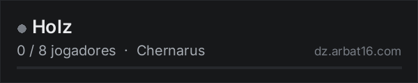 Holz na lista de servidores de DayZ da AR16