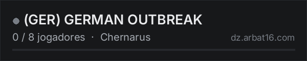 (GER) GERMAN OUTBREAK na lista de servidores de DayZ da AR16