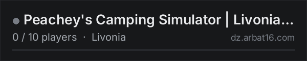 Peachey's Camping Simulator | Livonia | No Zombies on the AR16 DayZ server list