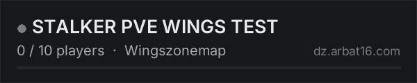 STALKER PVE WINGS TEST on the AR16 DayZ server list