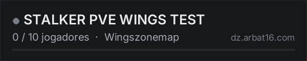 STALKER PVE WINGS TEST na lista de servidores de DayZ da AR16