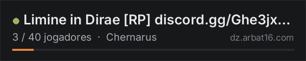Limine in Dirae RP discord.gg/Ghe3jx4FWv na lista de servidores de DayZ da AR16