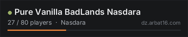 Pure Vanilla BadLands Nasdara on the AR16 DayZ server list