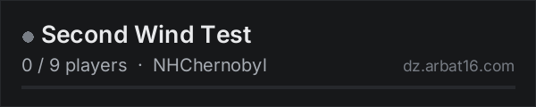 Second Wind Test on the AR16 DayZ server list