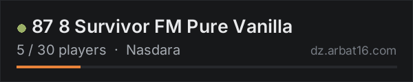 87 8 Survivor FM Pure Vanilla on the AR16 DayZ server list