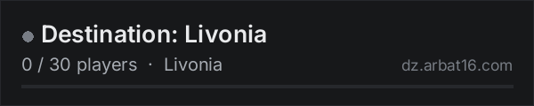 Destination: Livonia on the AR16 DayZ server list
