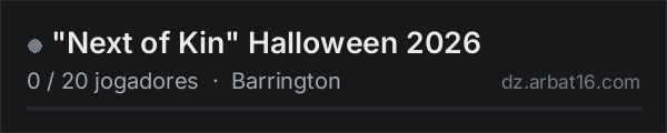 "Next of Kin" Halloween 2026 na lista de servidores de DayZ da AR16