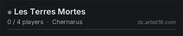 Les Terres Mortes on the AR16 DayZ server list