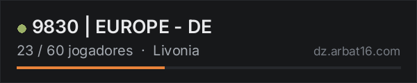 9830 | EUROPE - DE na lista de servidores de DayZ da AR16