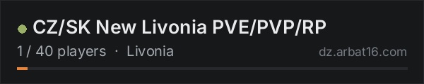CZ/SK New Livonia PVE/PVP/RP on the AR16 DayZ server list