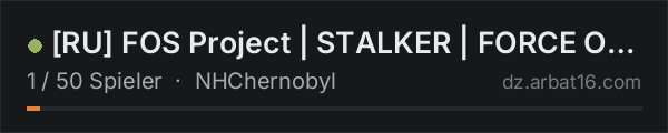 RU FOS Project | STALKER | FORCE OF SIBERIA | RP #4 in der DayZ-Serverliste von AR16