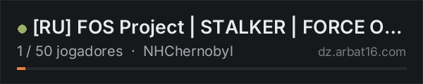 [RU] FOS Project | STALKER | FORCE OF SIBERIA | RP #4 na lista de servidores de DayZ da AR16
