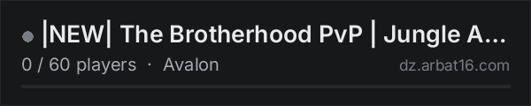 |NEW| The Brotherhood PvP | Jungle Avalon | 50k Start | on the AR16 DayZ server list
