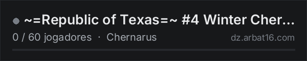 ~=Republic of Texas=~ #4 Winter Chernarus  | PvP+AI | 1PP | Tra na lista de servidores de DayZ da AR16