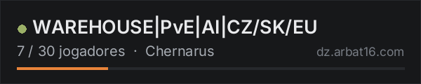 WAREHOUSE|PvE|AI|CZ/SK/EU na lista de servidores de DayZ da AR16