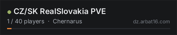 CZ/SK RealSlovakia PVE on the AR16 DayZ server list