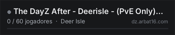 The DayZ After - Deerisle - (PvE Only) Simply Vanilla na lista de servidores de DayZ da AR16