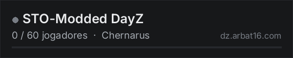 STO-Modded DayZ na lista de servidores de DayZ da AR16