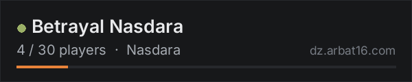 Betrayal Nasdara on the AR16 DayZ server list