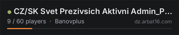CZ/SK Svet Prezivsich Aktivni Admin_PvE/AI (BanovPlus) on the AR16 DayZ server list