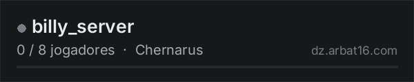 billy_server na lista de servidores de DayZ da AR16